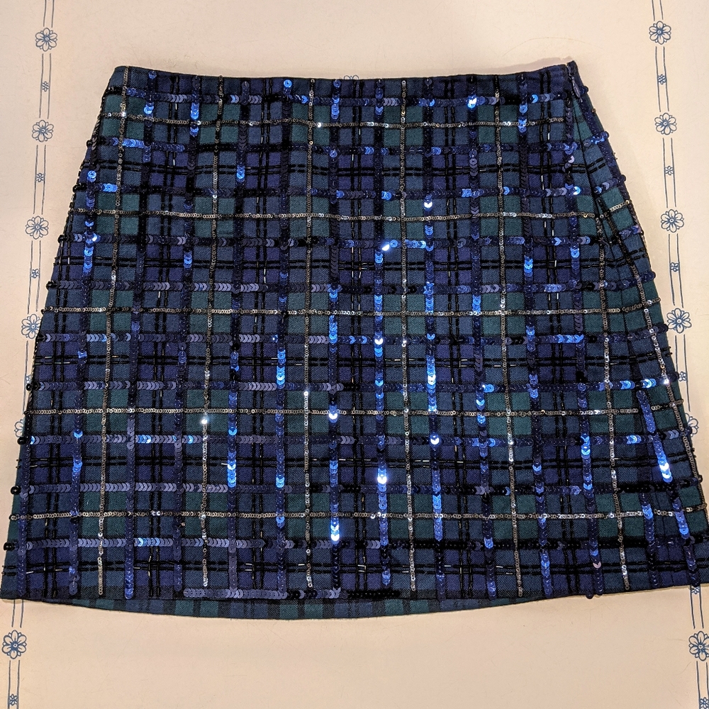 Plaid Sequin Vineyard Vines Miniskirt